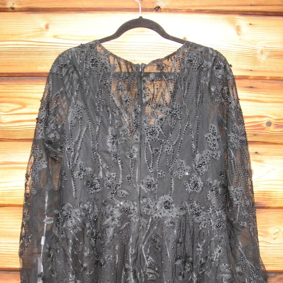 Mac Duggal 204041 Long Sleeve Floral Embellished Cocktail Dress - Picture 10 of 12